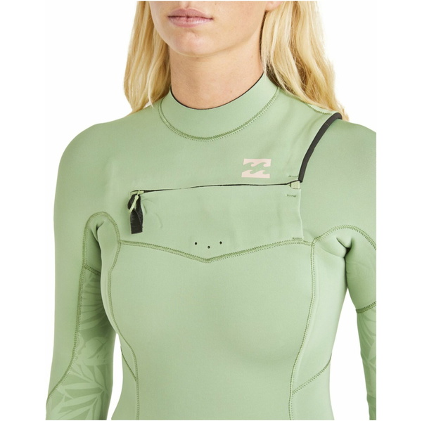 Billabong Frauen Synergy 3/2mm Brustreißverschluss Neoprenanzug ABJW100174 - Kelp Forest